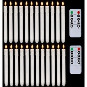 Flameless LED Taper Candles, 24 Pcs with Remote Timer, Battery Operated